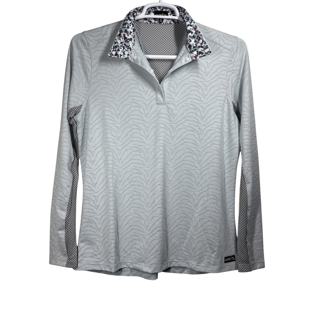 Kerrits NWT Women XL Seafoam Show Ready Equestrian Long Sleeve UPF Sun Shirt - Picture 3 of 14